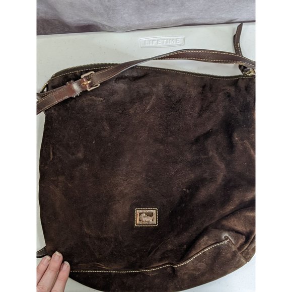 Dooney & Bourke Brown Suede Vintage Leather Crossbody Bag - Picture 9 of 11